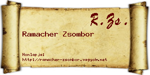 Ramacher Zsombor névjegykártya